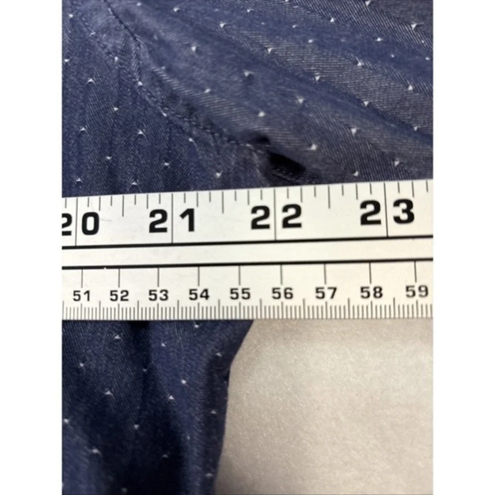 Banana Republic Mens L White Dots Soft Wash Standard‎ Fit  Button Shirt K1301